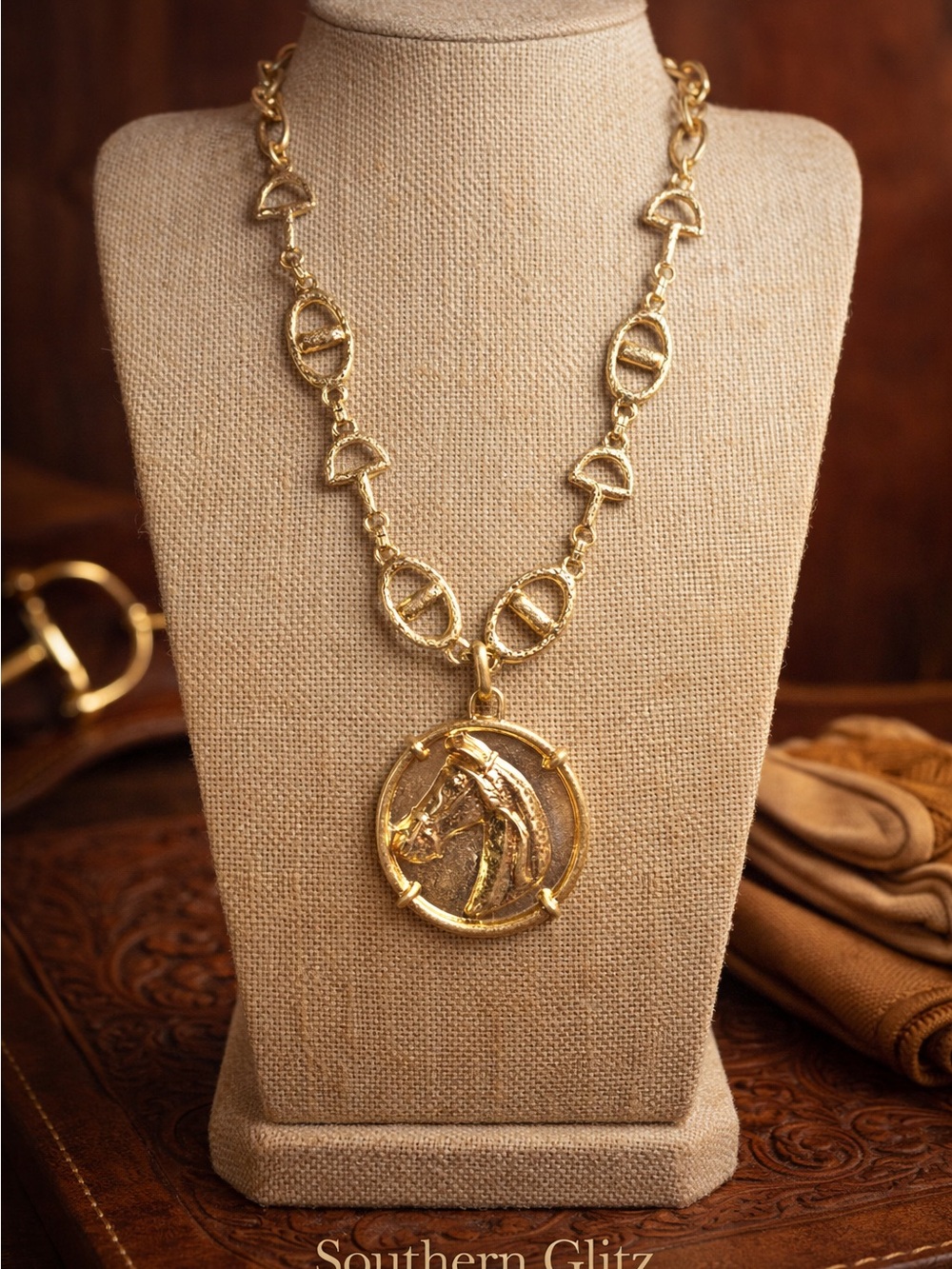 Gold Horse Pendant Necklace